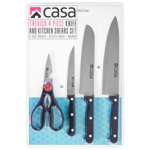 CASA Knife Casa Treviso Knife & Food Shear Set 4 Piece CAKS03