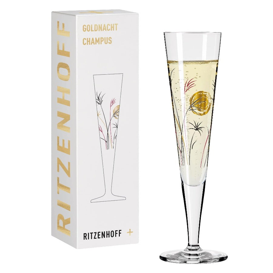 Ritzenhoff Glasses Ritzenhoff Gold Night Champagne Glass Rachel Hoshino 200ml 1071013 (7390078337113)
