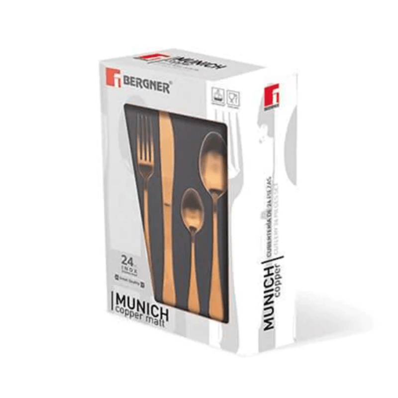 Bergner CUTLERY Bergner Cutlery Copper Shiny Stainless Steel 24 Piece (2061854146649)