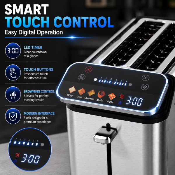 Feelive 4 Slice Smart Digital Toaster KST088