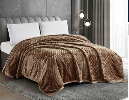 Simon Baker Victoria 2Ply Blanket 220x240 Stone