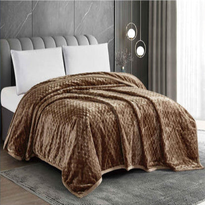 Simon Baker Victoria 2Ply Blanket 220x240 Stone