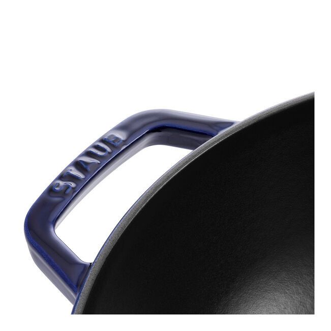 Staub Cast Iron Wok With Glass Lid-30cm Dark Blue STB13.