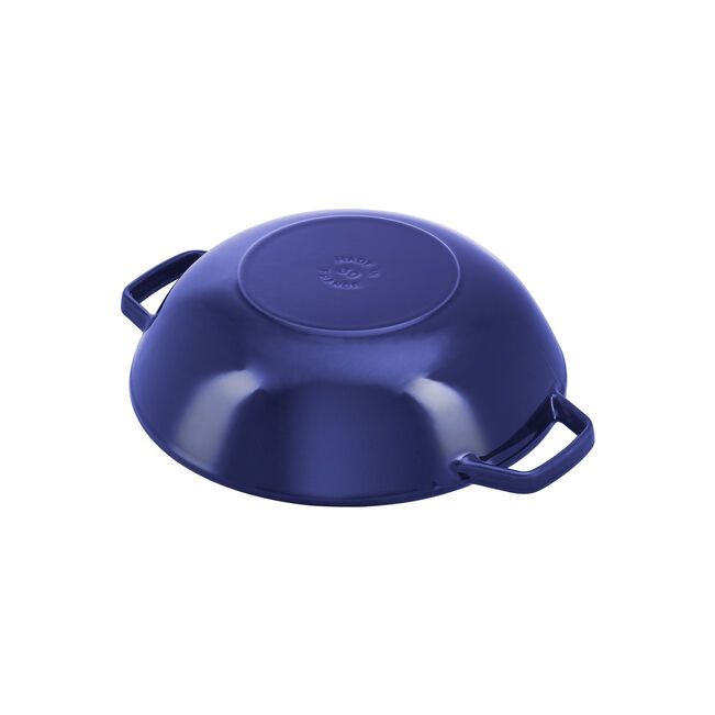 Staub Cast Iron Wok With Glass Lid-30cm Dark Blue STB13.