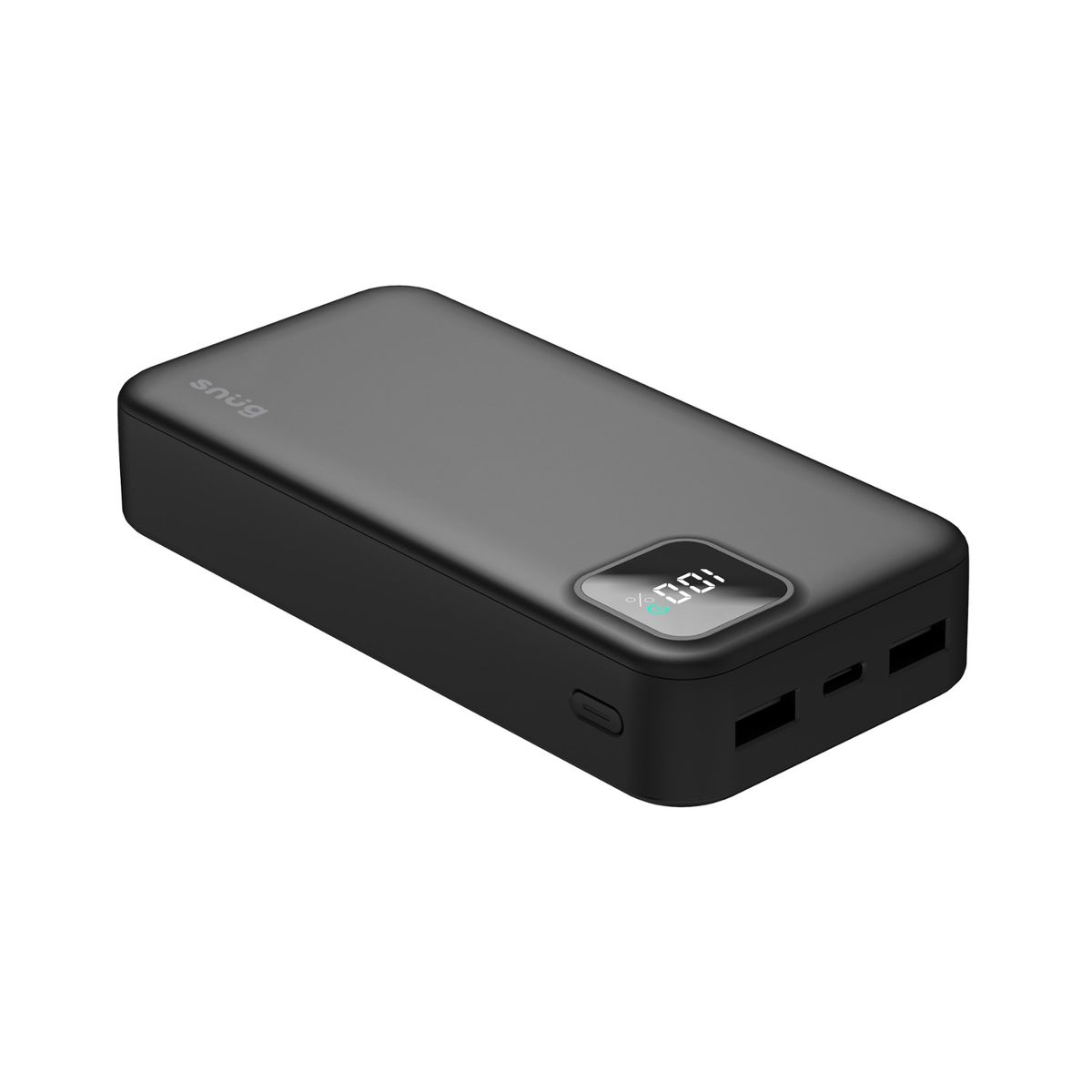 Loopd Power Bank Snug 20 000mAh 20W PD LED Digital Display Power Bank - Black (7672223760473)