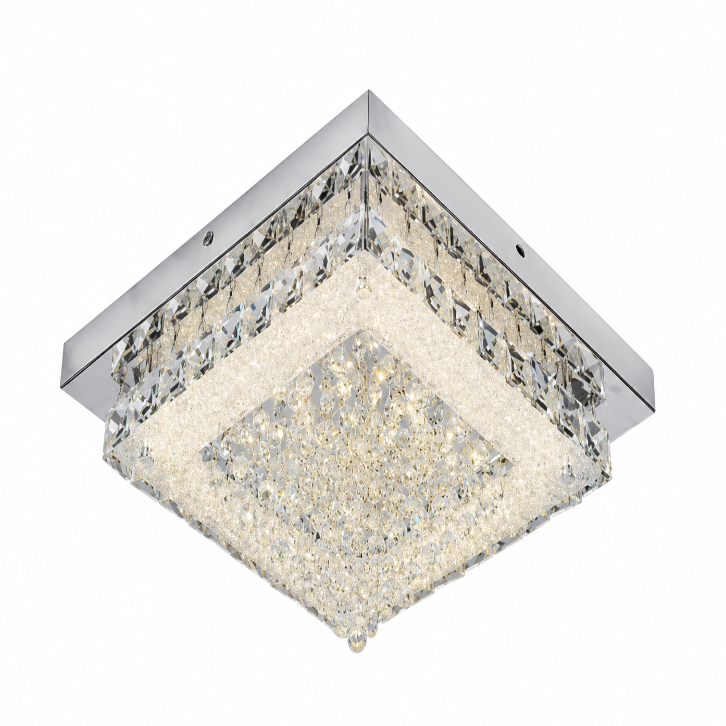 LED Crystal Ceiling Light Chrome 1X18W RC167.