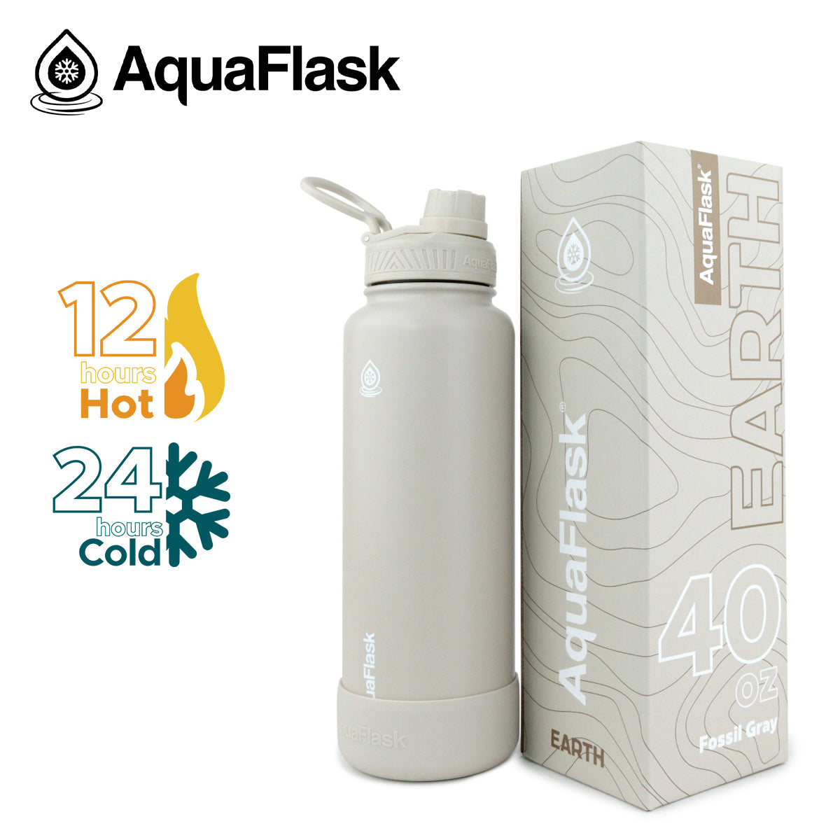 Aquaflask Earth 1182ml Flask Fossil Grey AF-Y51