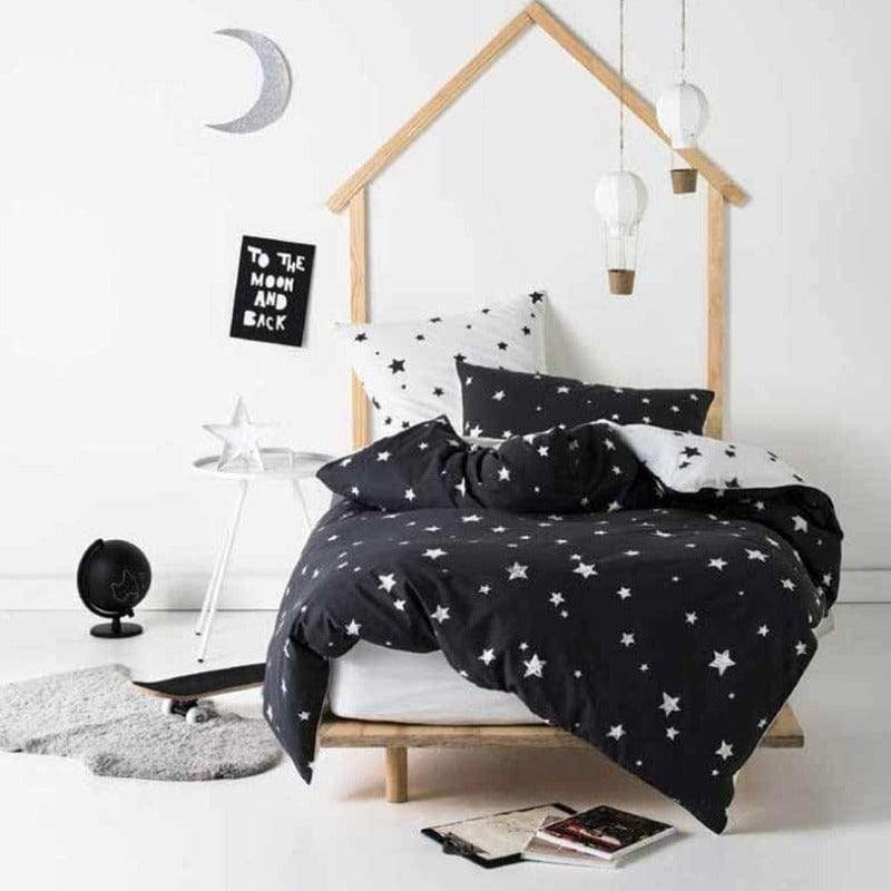 Linen House Duvet Cover 3/4 Linen House Stargazer Charcoal Duvet Cover Set (2144875806809)