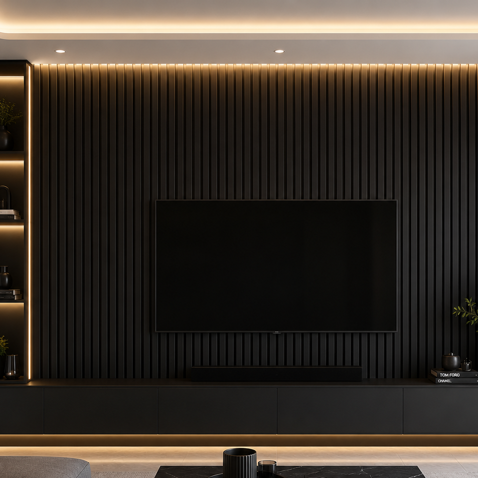 Trio Wall Panel Black 2.4x114 mm.