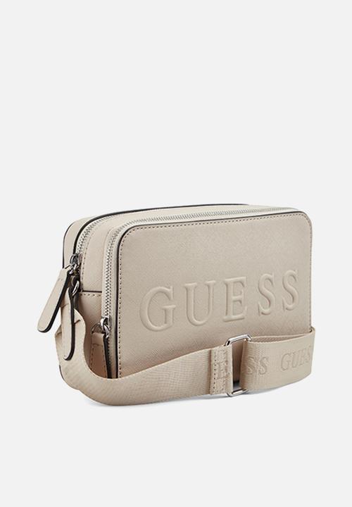 Guess Handbag Guess Haddington Mini Double Zip Crossbody Oat (7794988286041)