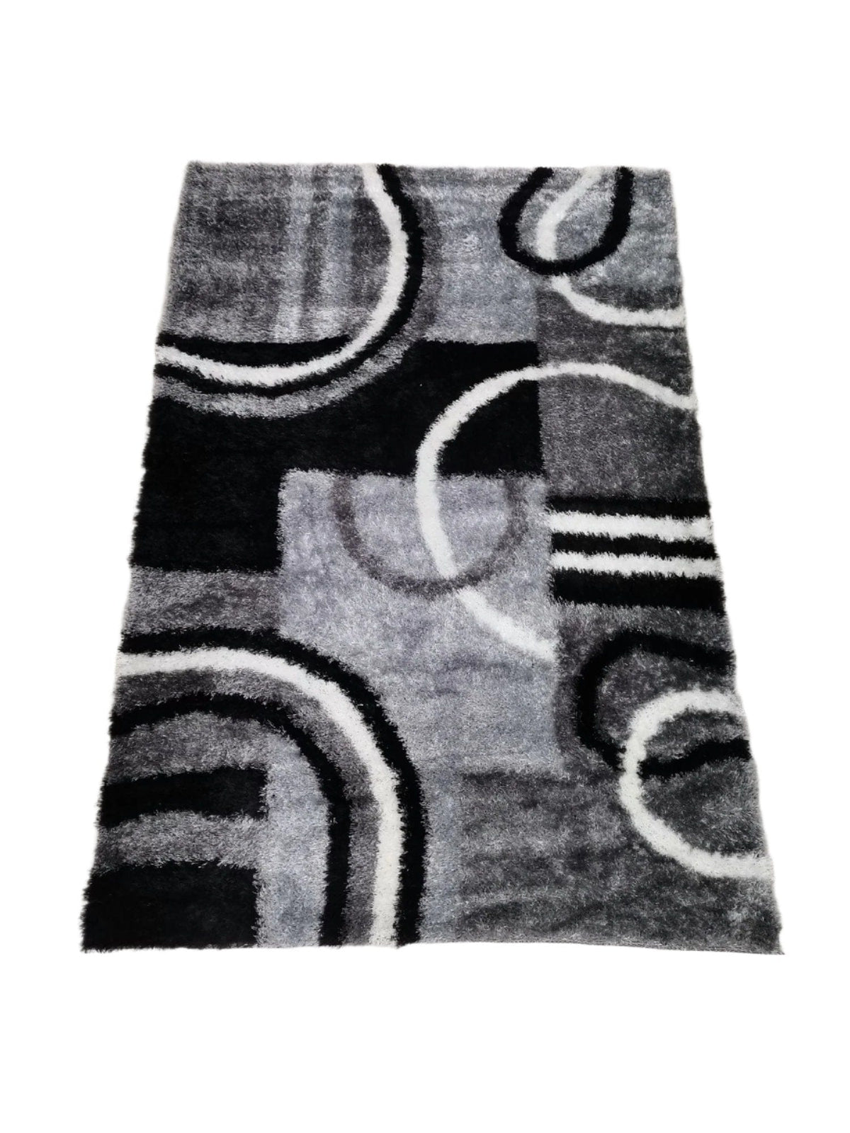 Komfort RUG Komfort Chino Shaggy Rug Grey/black 136x200cm (7883031347289)