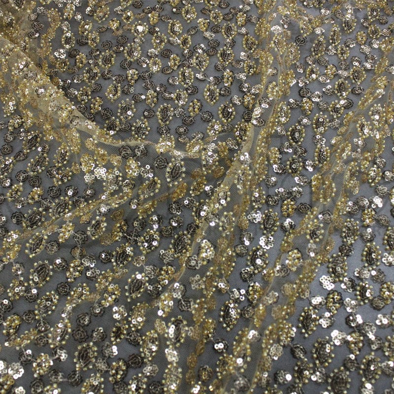 BRIDAL FABRIC Dress Fabrics Beaded Bridal Lace Fabric 130cm (7263426642009)