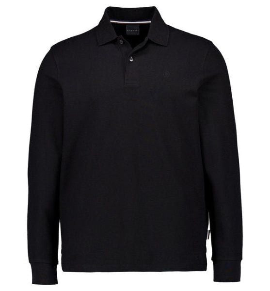 Bugatti Long Sleeve Polo Sweat Shirt Black 8130/85030D.