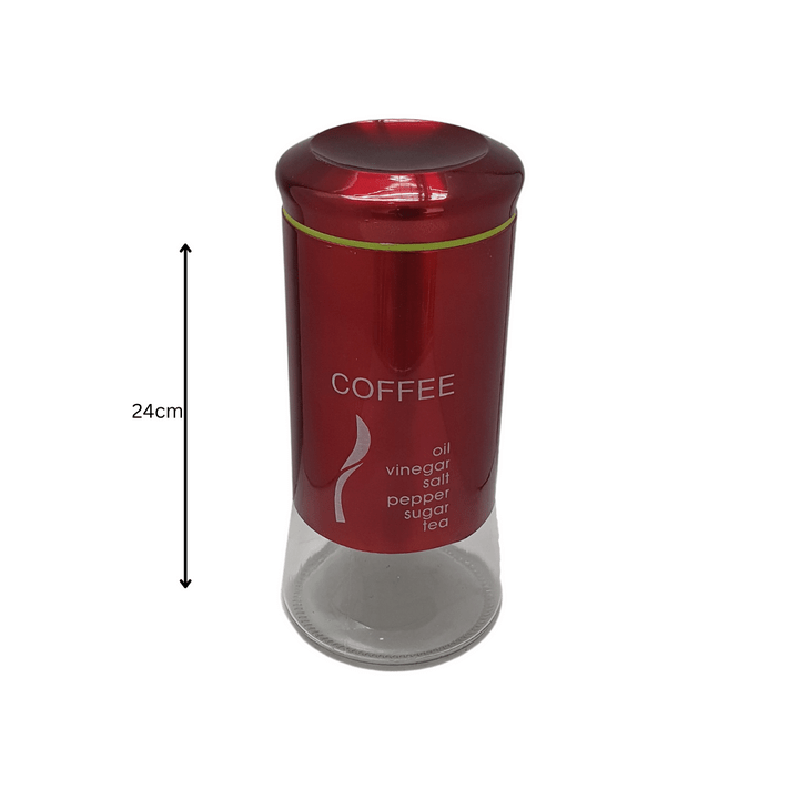 Stainless Steel Bread Bin Coated Stainless Steel Glass Canister Red Set Of 4 (6576143302745)