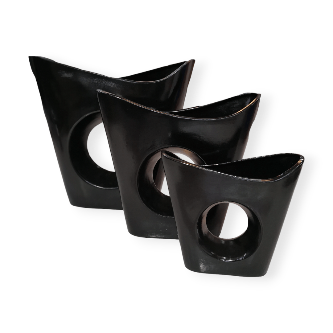 Crockery Centre vases vase AC 1 hole Boat-base Black Gloss (7452844458073)