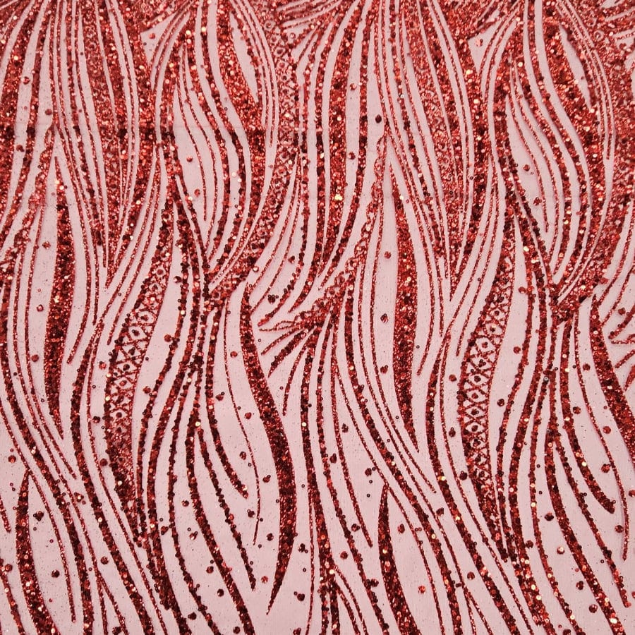 SUGAR METALLIC Dress Fabrics Red Sugar Metallic 140cm