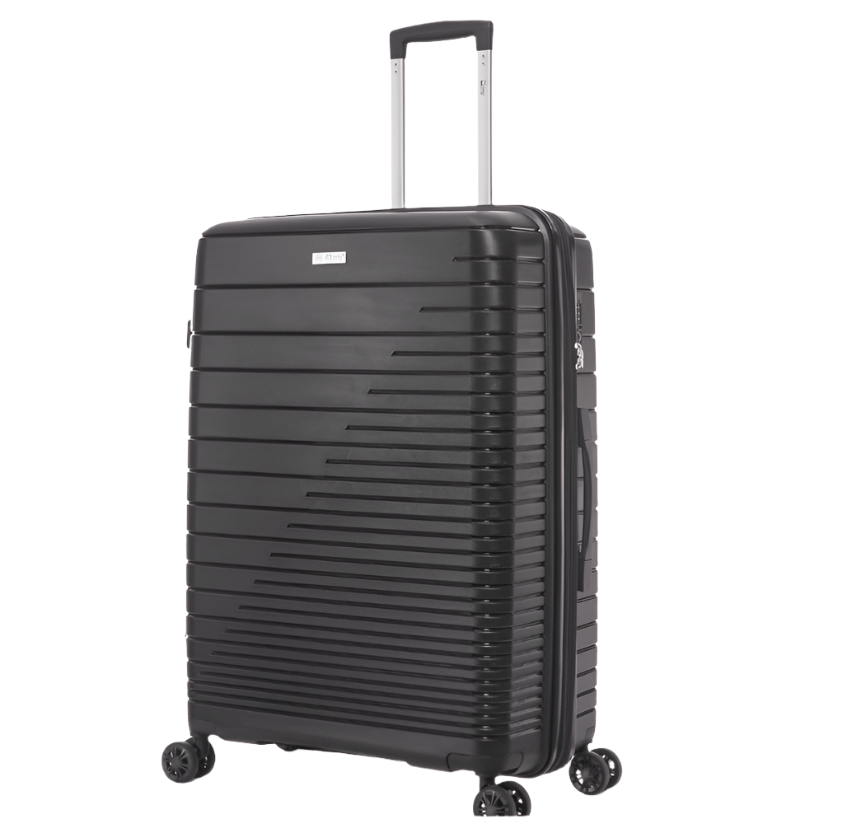 Travel Mate Suit Case Travel Mate 55cm Hard Shell Zipper 8 Wheel Xbag Cabin Trolley TSA L-343 C - Black