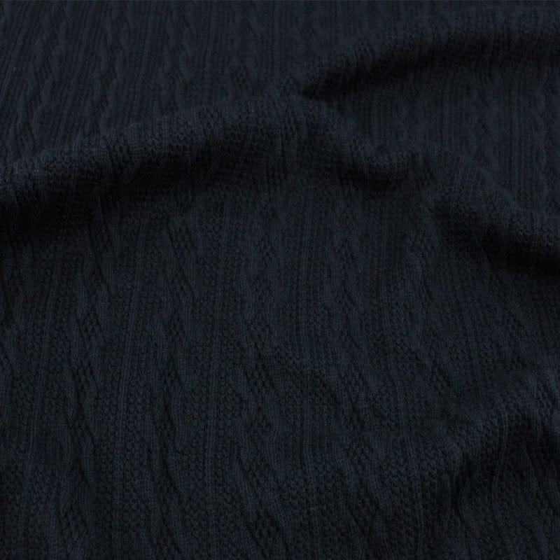 KNITS Dresses Cable Knit Fabric Black 150 cm (6980139974745)