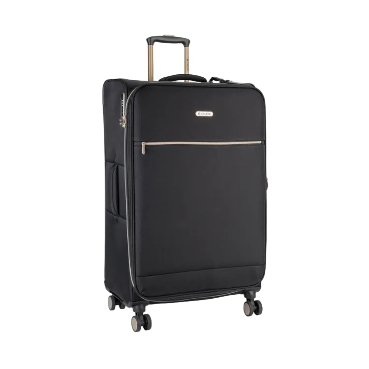 Cellini Allure Soft Shell 4 Wheel Trolley-Black