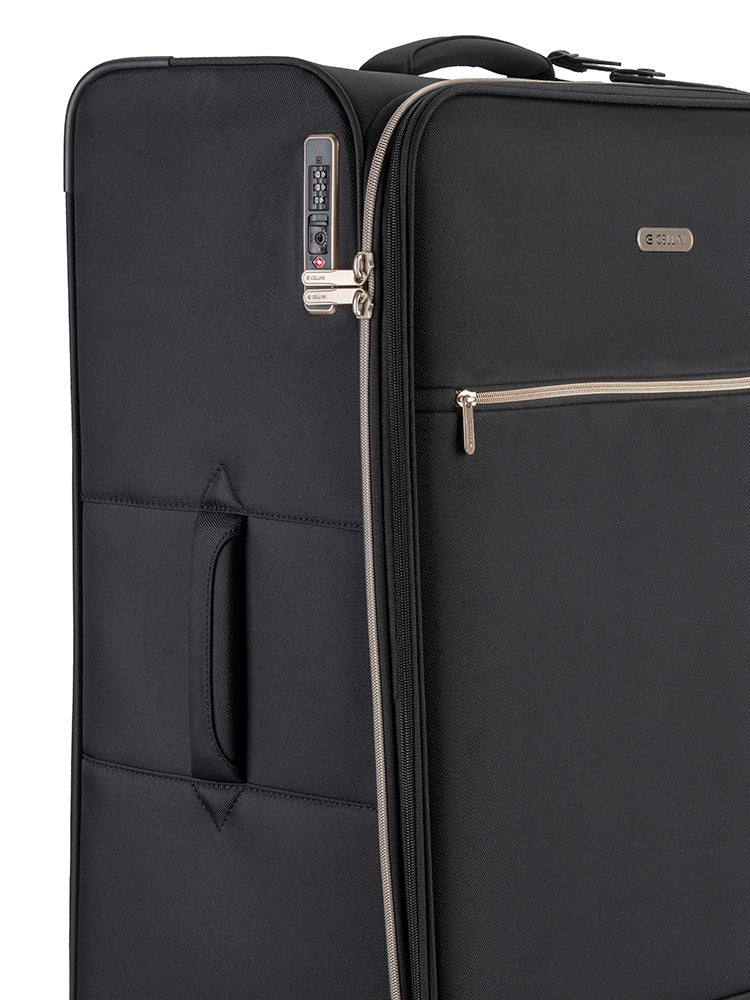 Cellini Allure Soft Shell 4 Wheel Trolley-Black