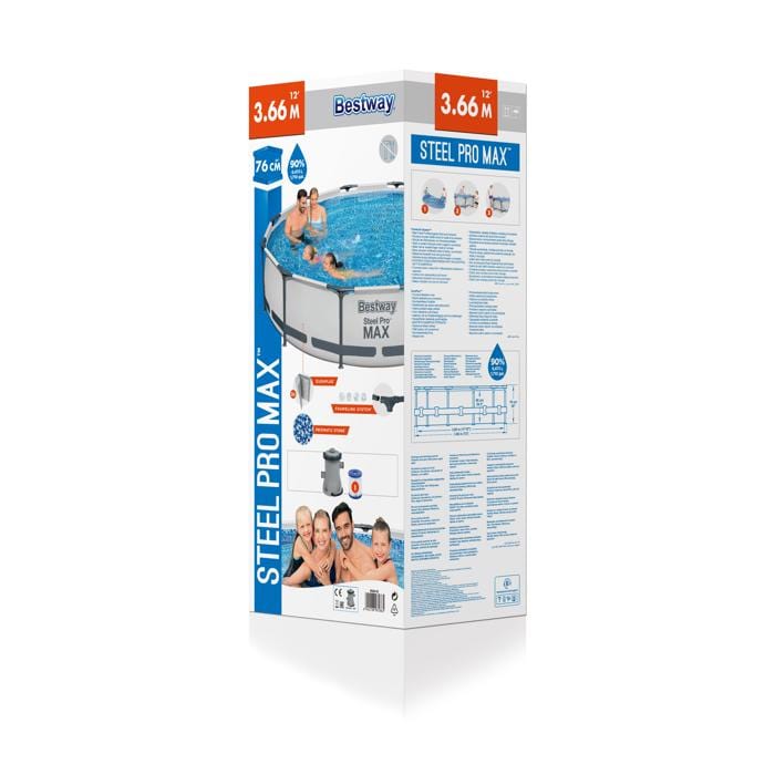 BESTWAY POOL Bestway Max Frame Pool Set Grey 6.473l 3.66m X 76cm 56416 (7166955094105)