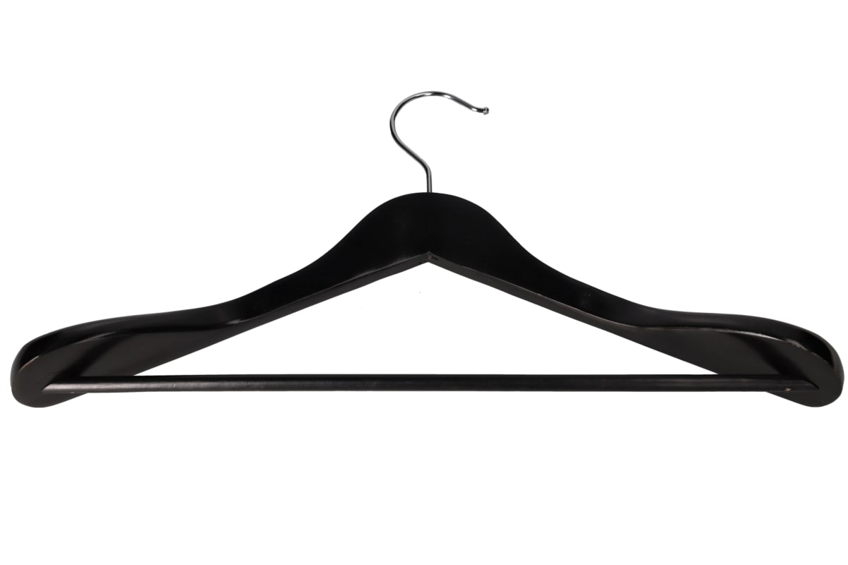 Danny Home Wooden Clothing Hanger 44.5cm 1 Piece Black WH015B.