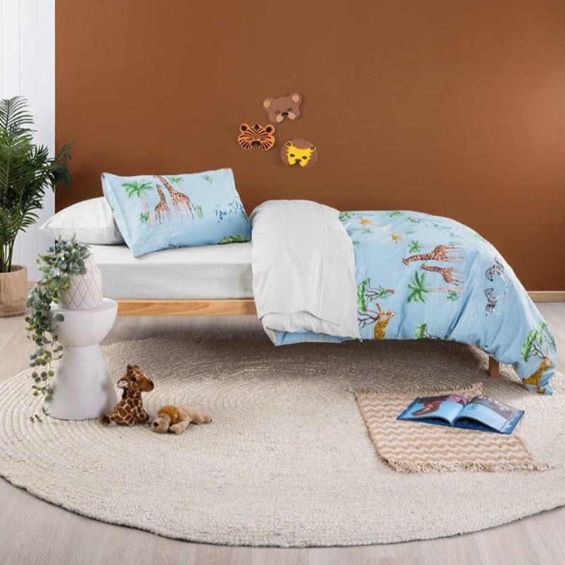 Linen House Duvet Cover Single Linen House Safari Blue Duvet Cover Set (7025792876633)