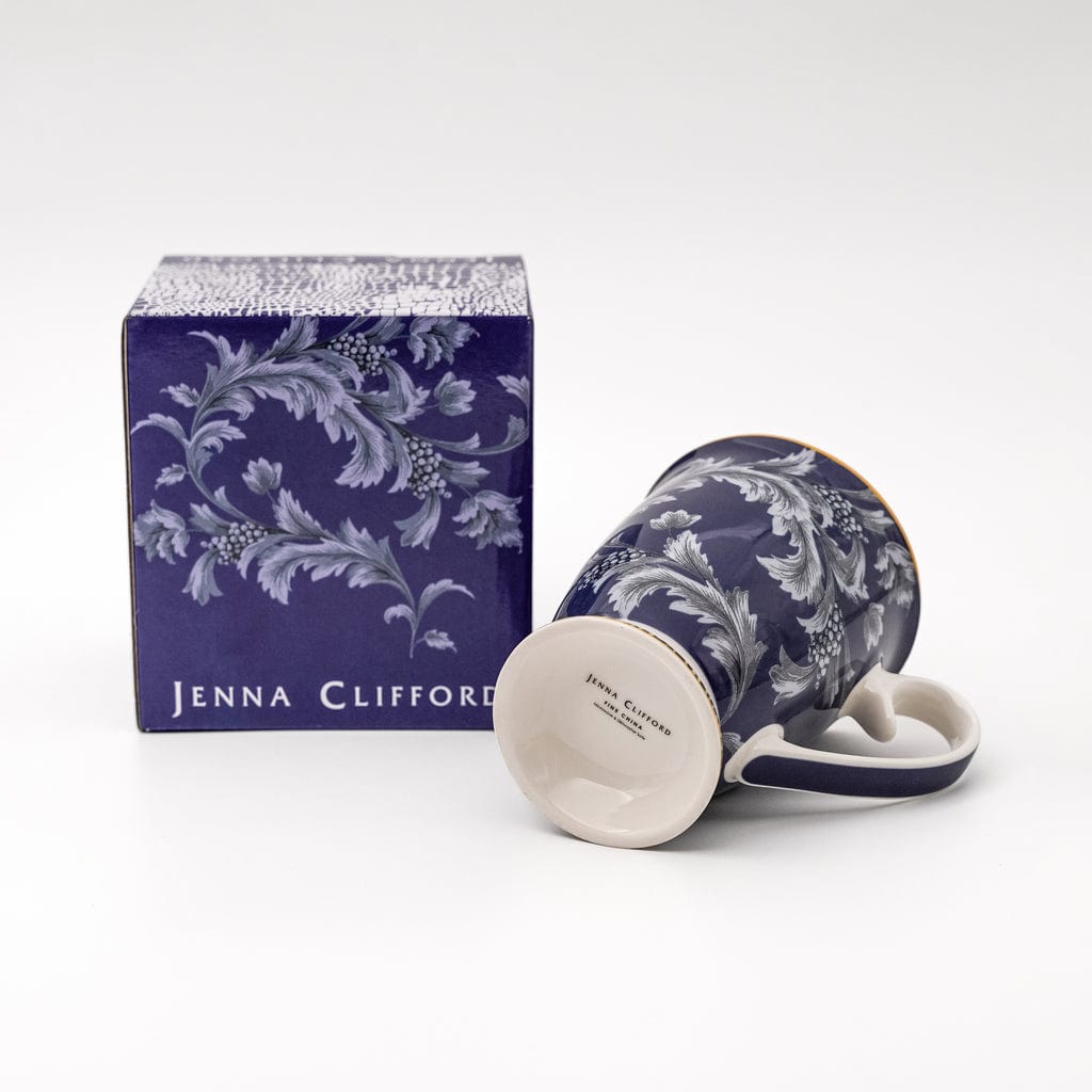 Jenna Clifford MUG Jenna Clifford Blue Leaf Coffee Mug In Gift Box JC-7251 (7208187134041)