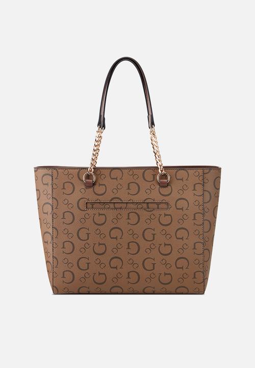 Guess Ladies Handbags Guess Women's Brecken Tote Cocoa (7795123945561)
