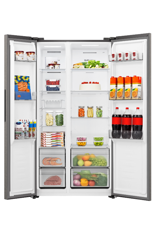 Hisense 543L Side-By-Side Refrigerator Grey H680SIT.