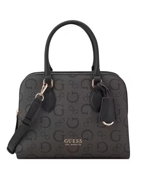 Guess Ladies Handbags Guess Women's Bag Delphina Satchel Black (7795100516441)