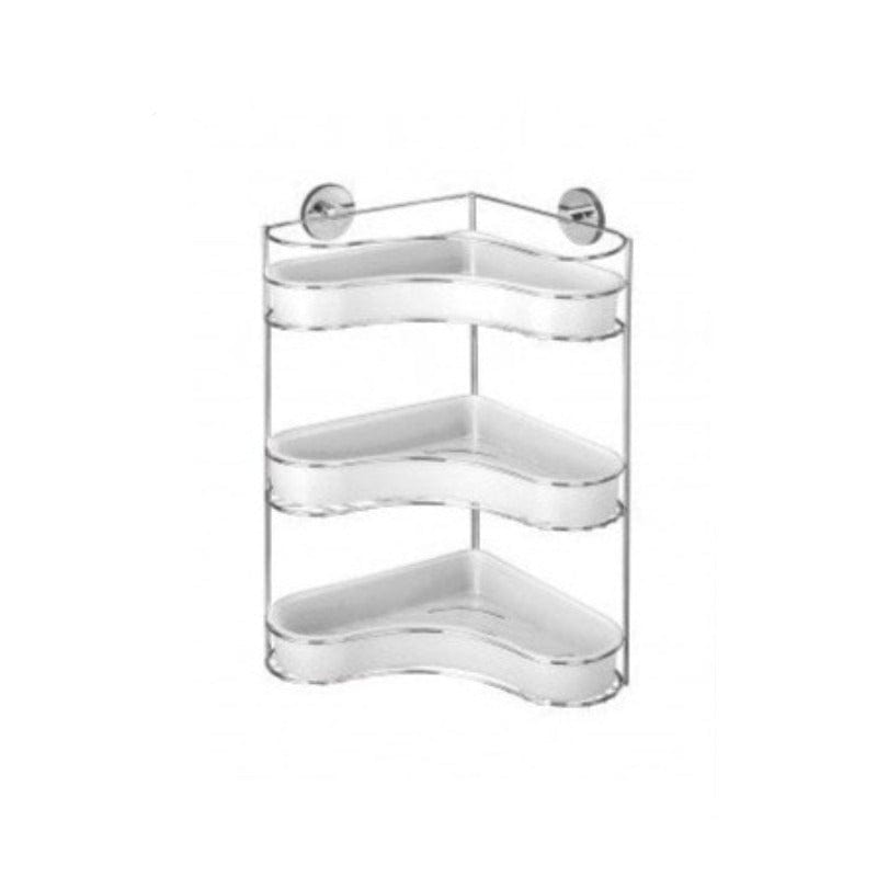 Wenko Bathroom WENKO - Vacuum-Loc 3-Tier Corner Rack Milazzo - No Drilling Required (4723118112857)