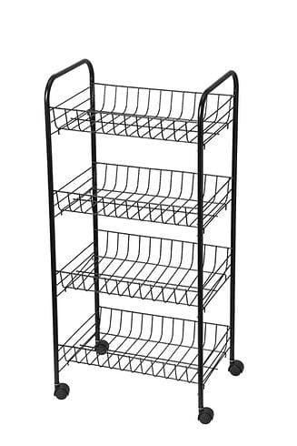 Continental Homeware BRAAI STAND Continental Homeware 4-Tier Fruit & Veggie Storage Cart Black CH1053 (7915106762841)