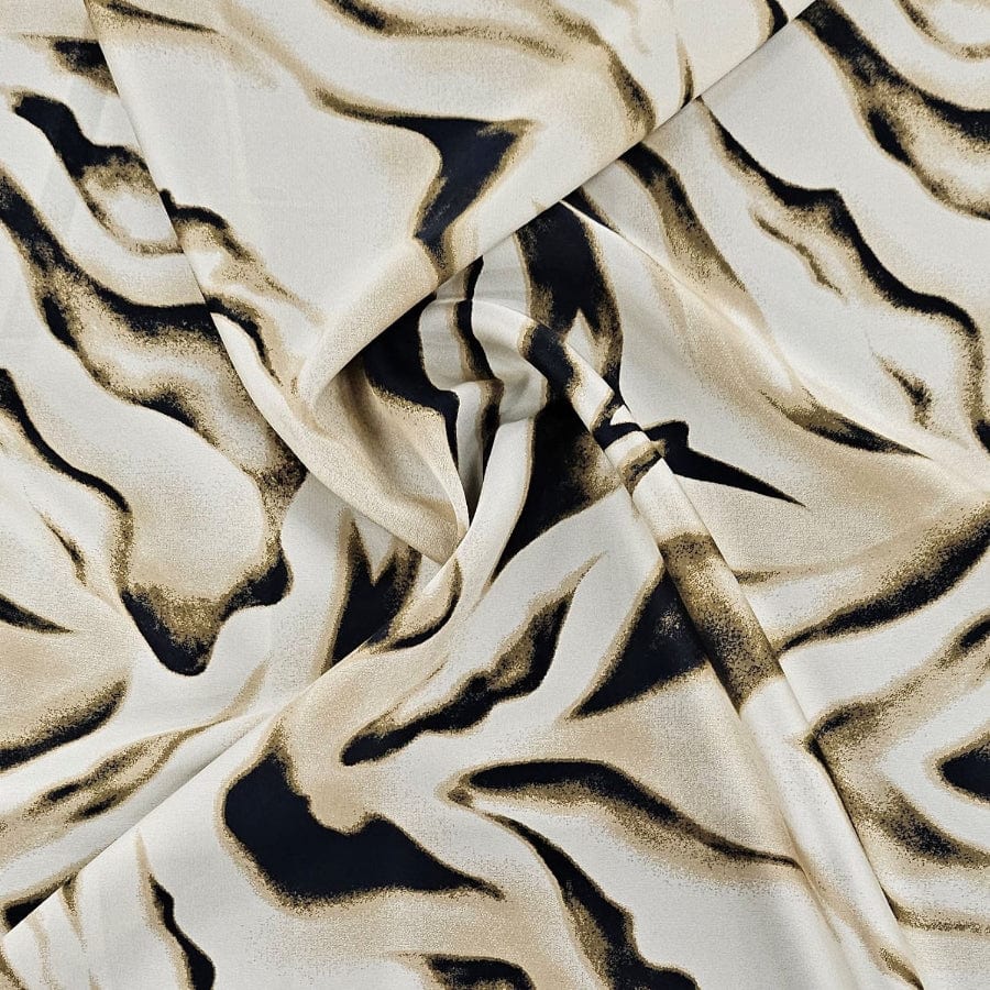 PRINTED SATIN Dress Fabrics Off White Dull Satin Spandex 150cm (7917145653337) (7917145718873)