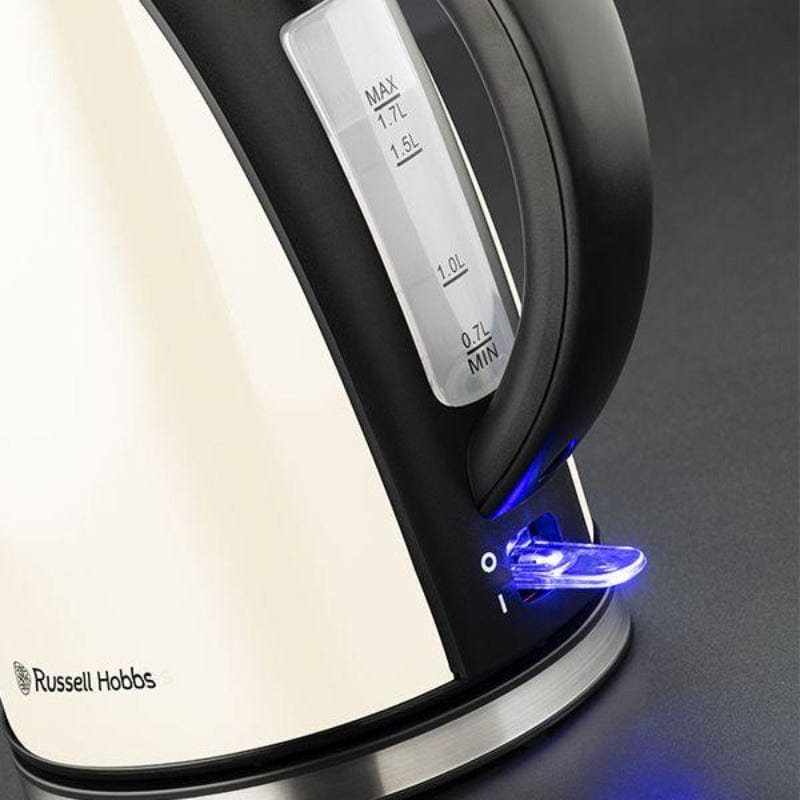 Russell Hobbs KETTLE Russell Hobbs 1.7 Litre Cream Stainless Steel Kettle Rhck08 (6590981308505)