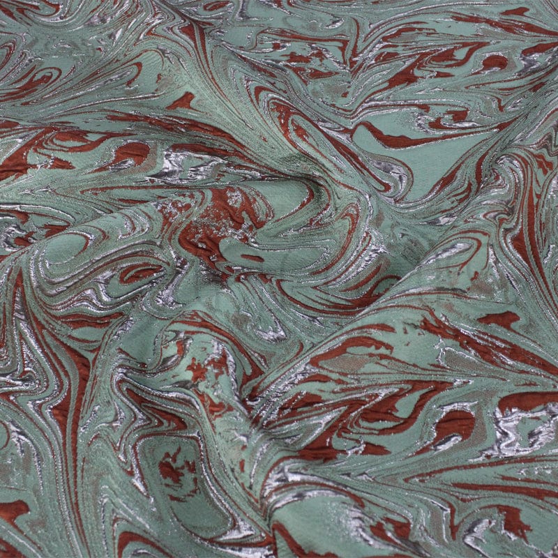 BROCADE Dress Fabrics Rosa Brocade Fabric Avocado/Orange 150cm (7283448709209)