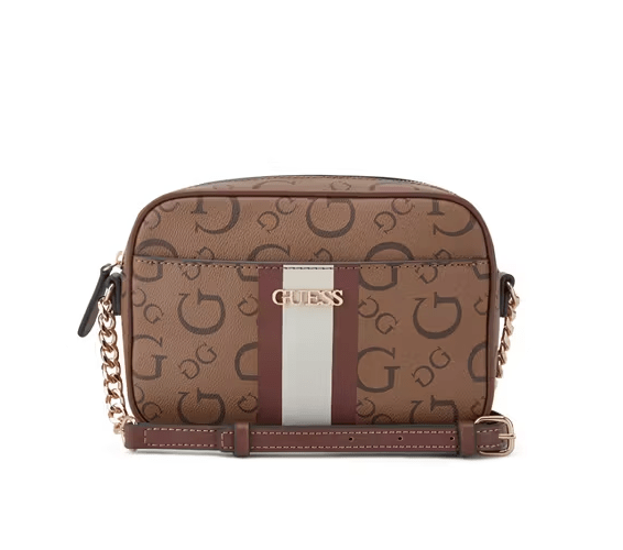 Guess Ladies Handbags Guess Women's Bag Brecken Mini Crossbody Brown (7795072860249)