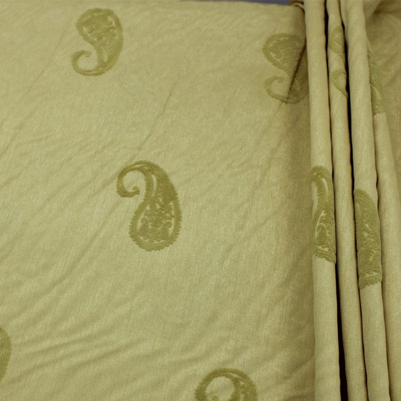 curtain material Curtaining Material Polysilk plain dyed emerald with flocking Polysilk Plain Dyed With Flocking (6557808558169)