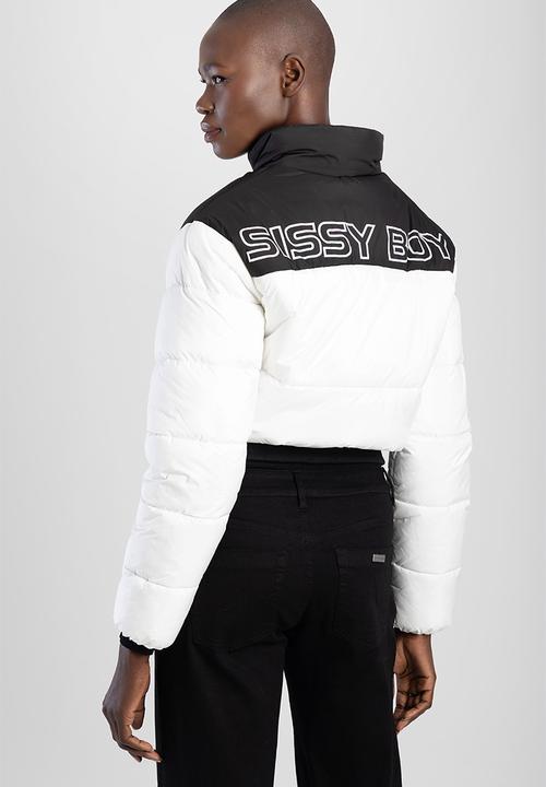 Sissy Boy Puffer Jacket Sissy Boy On My Way: Puffer Jacket With Contrast Panels And Branding - Black /White