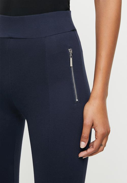 Sissy Boy Leggings Sissy Boy Valery High Rise Legging With Front Metal Zip Navy (6689994473561)