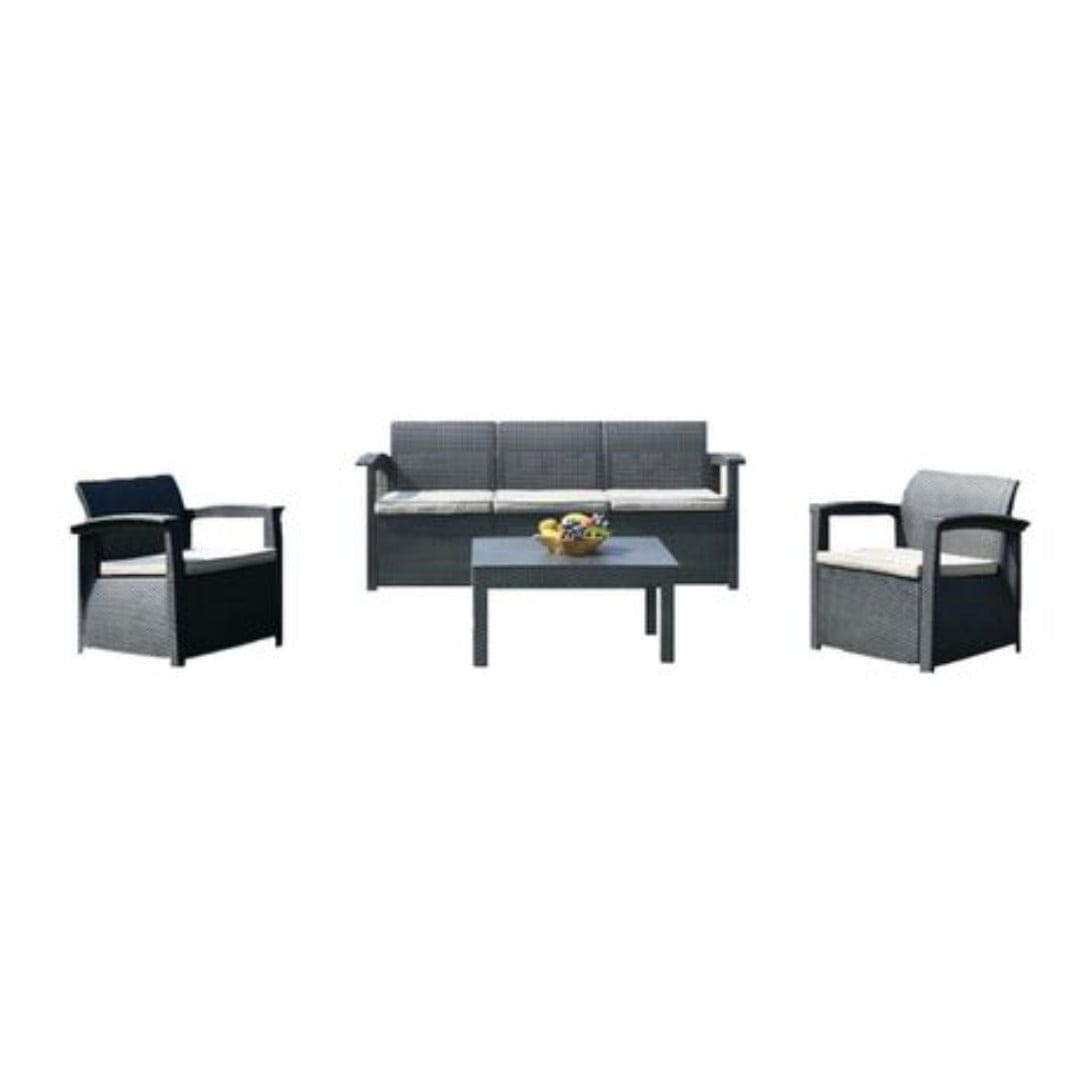 SEAGULL Outdoors Seagull Verona Table & Chair Set 5 Seater Grey (7141608947801)