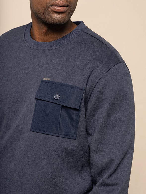 Polo Sweater Polo Mens Long Sleeve Crew Pocket Sweater