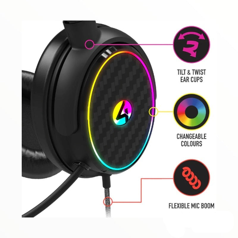 4Gamers Gaming Headset 4Gamers C6-100 Light-Up Gaming Headset (7696903569497)