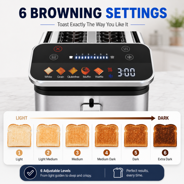 Feelive 4 Slice Smart Digital Toaster KST088