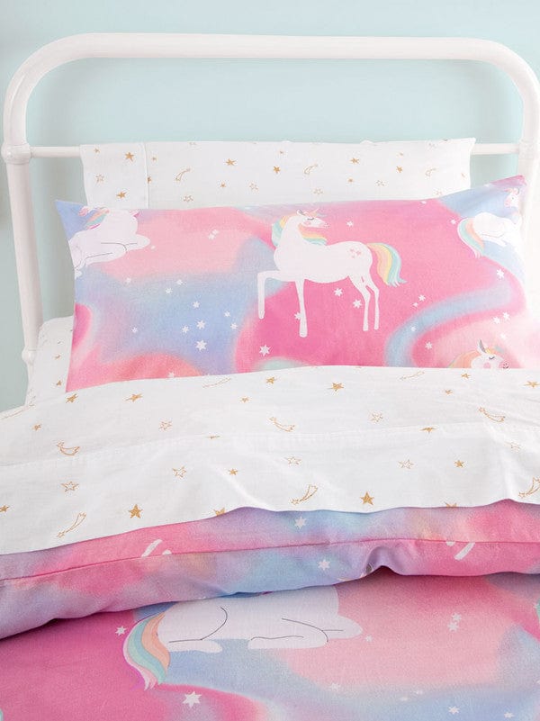 Linen House Duvet Cover Linen House Pink dreamy unicorns Duvet Cover Set (4689438376025)