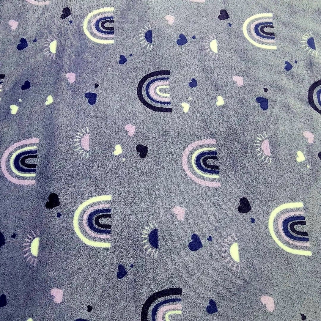 Fleece blanket Printed Mongolian Fleece Fabric Rainbow 150cm (7564607946841)