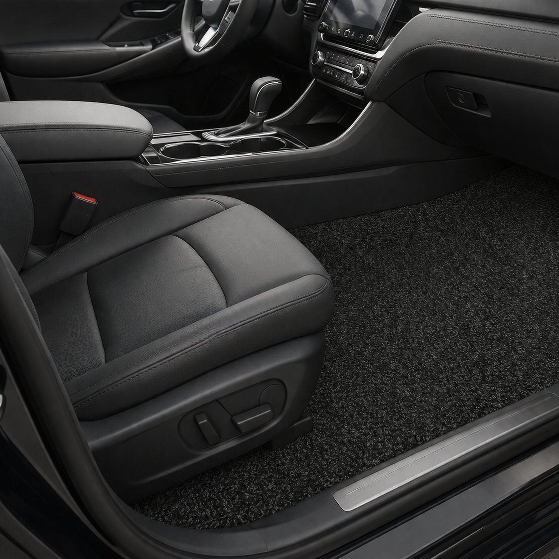 Fabric Ribbed Carpet Charcoal Grey 180 cm.