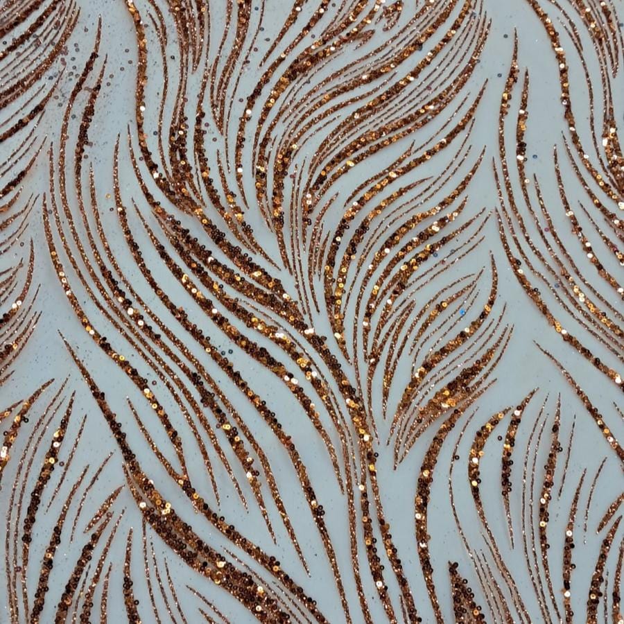 LACE Dress Fabrics Orange Sugar Metallic Lace (7798817259609)