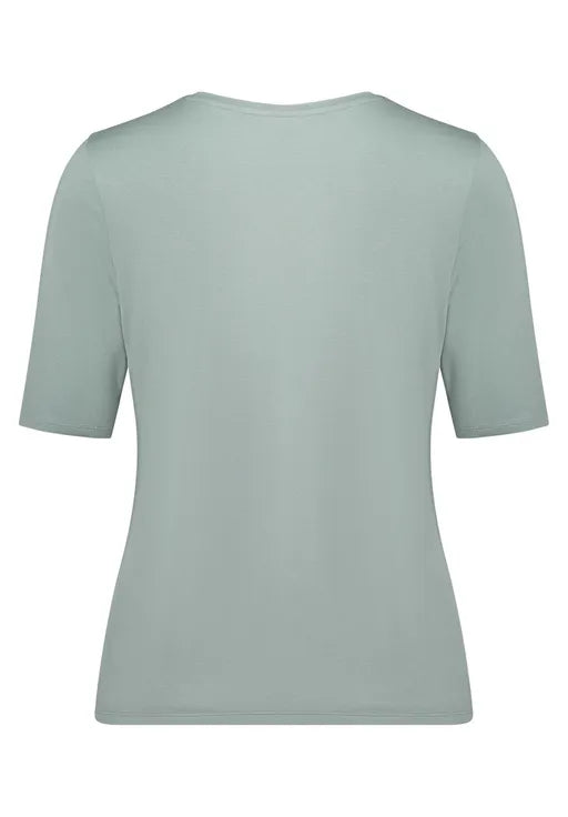 Betty Barclay Ladies Basic short-sleeved shirt-Chinois Green 2746/2063