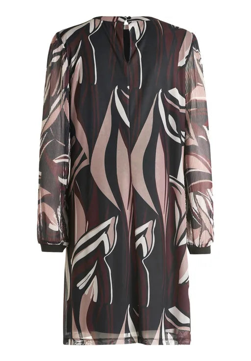 Betty Barclay Ladies Short Dress-Taupe/Black 1802/1780.